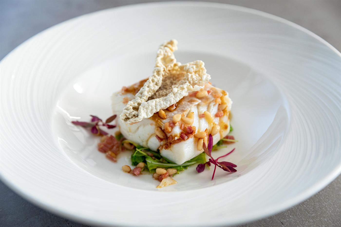 Cod with a crisp wafer