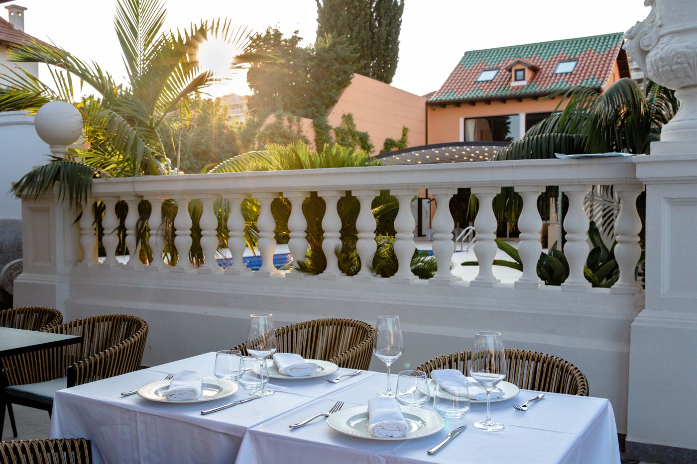 The restaurant terrace at AB Boutique Hotel